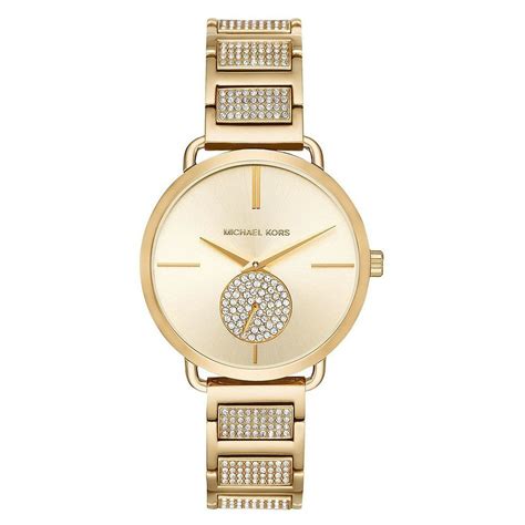 michael kors damen-uhr mk3852|Michael Kors Portia Pave Gold Dial Ladies Watch MK3852.